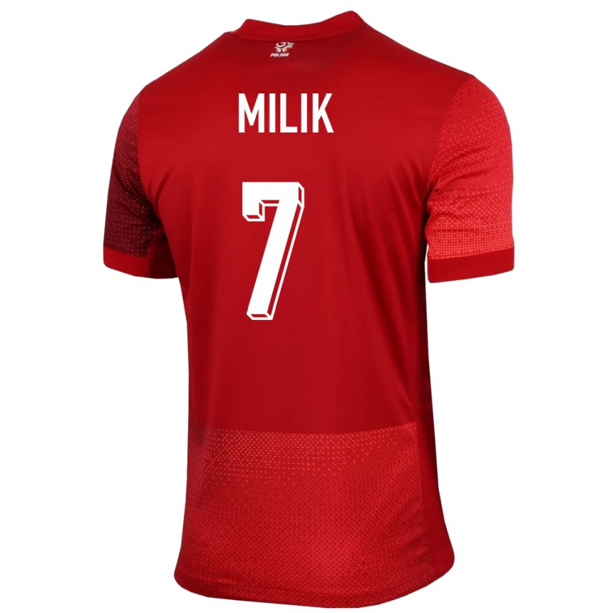 Niño Fútbol Camiseta Polonia Arkadiusz Milik #7 Rojo 2ª Equipación 24-26 Perú