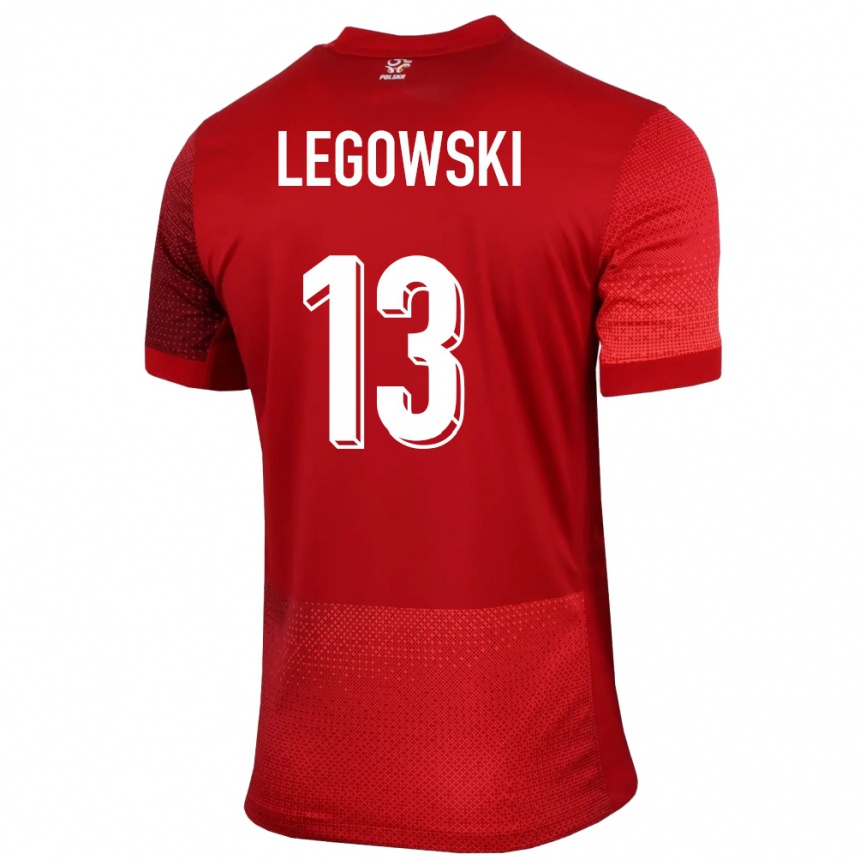 Niño Fútbol Camiseta Polonia Mateusz Legowski #13 Rojo 2ª Equipación 24-26 Perú