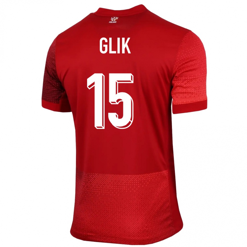 Niño Fútbol Camiseta Polonia Kamil Glik #15 Rojo 2ª Equipación 24-26 Perú