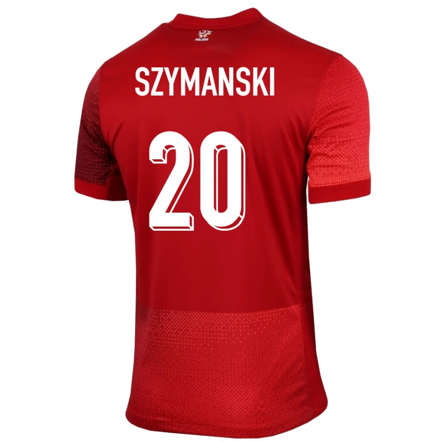 Niño Fútbol Camiseta Polonia Sebastian Szymanski #20 Rojo 2ª Equipación 24-26 Perú