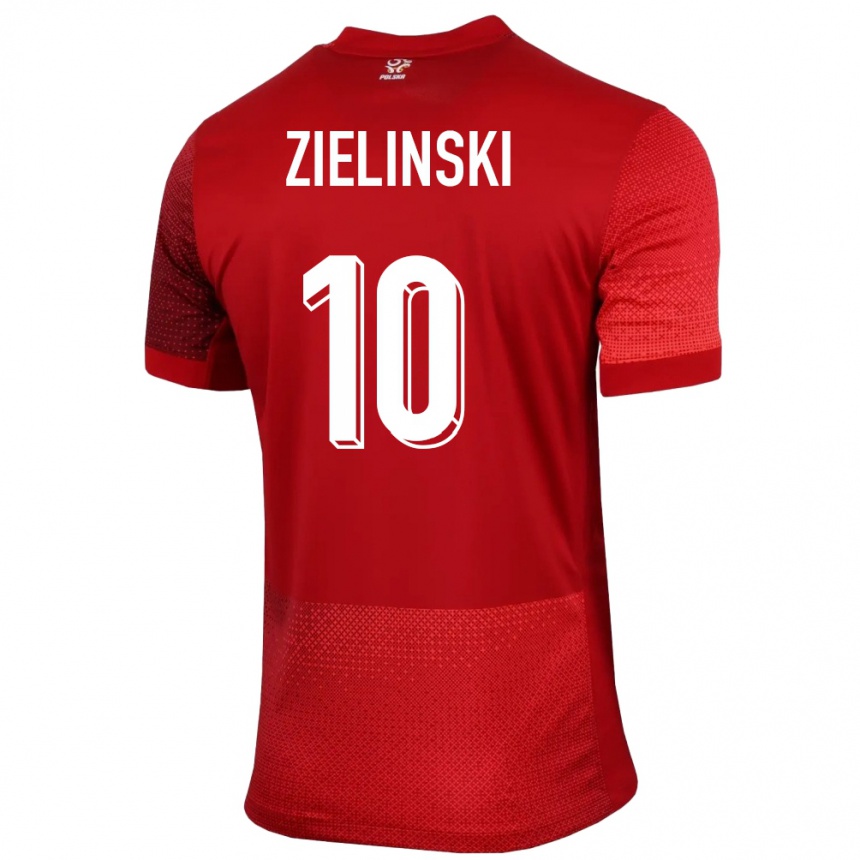 Niño Fútbol Camiseta Polonia Piotr Zielinski #10 Rojo 2ª Equipación 24-26 Perú