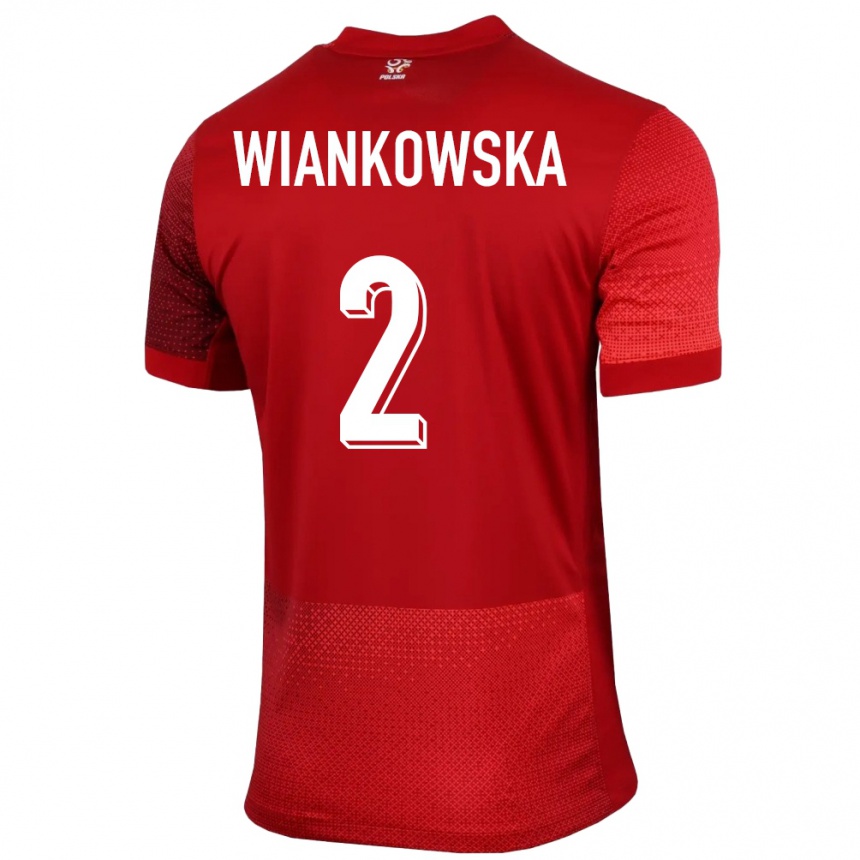 Niño Fútbol Camiseta Polonia Martyna Wiankowska #2 Rojo 2ª Equipación 24-26 Perú