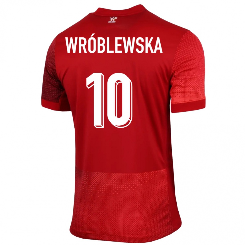 Niño Fútbol Camiseta Polonia Joanna Wroblewska #10 Rojo 2ª Equipación 24-26 Perú