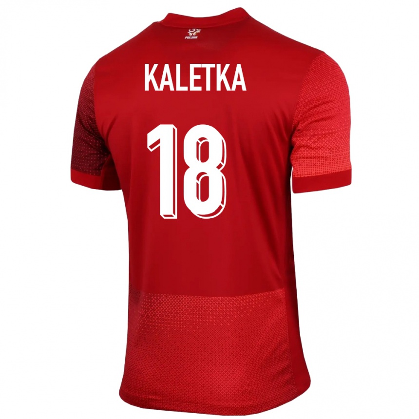 Niño Fútbol Camiseta Polonia Nikol Kaletka #18 Rojo 2ª Equipación 24-26 Perú