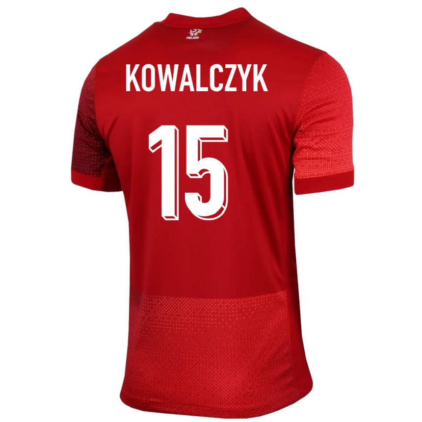 Niño Fútbol Camiseta Polonia Mateusz Kowalczyk #15 Rojo 2ª Equipación 24-26 Perú