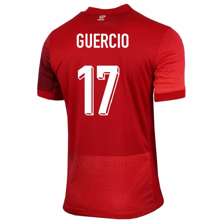 Niño Fútbol Camiseta Polonia Tomasso Guercio #17 Rojo 2ª Equipación 24-26 Perú