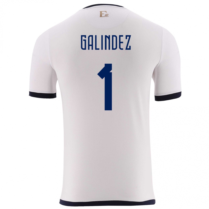 Niño Fútbol Camiseta Ecuador Hernan Galindez #1 Blanco 2ª Equipación 24-26 Perú