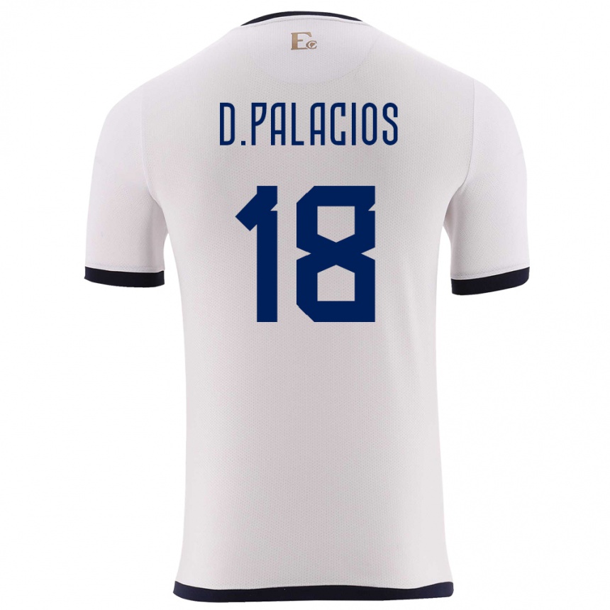 Niño Fútbol Camiseta Ecuador Diego Palacios #18 Blanco 2ª Equipación 24-26 Perú