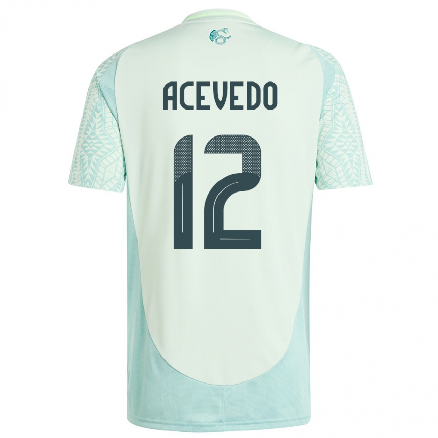 Niño Fútbol Camiseta México Carlos Acevedo #12 Lino Verde 2ª Equipación 24-26 Perú