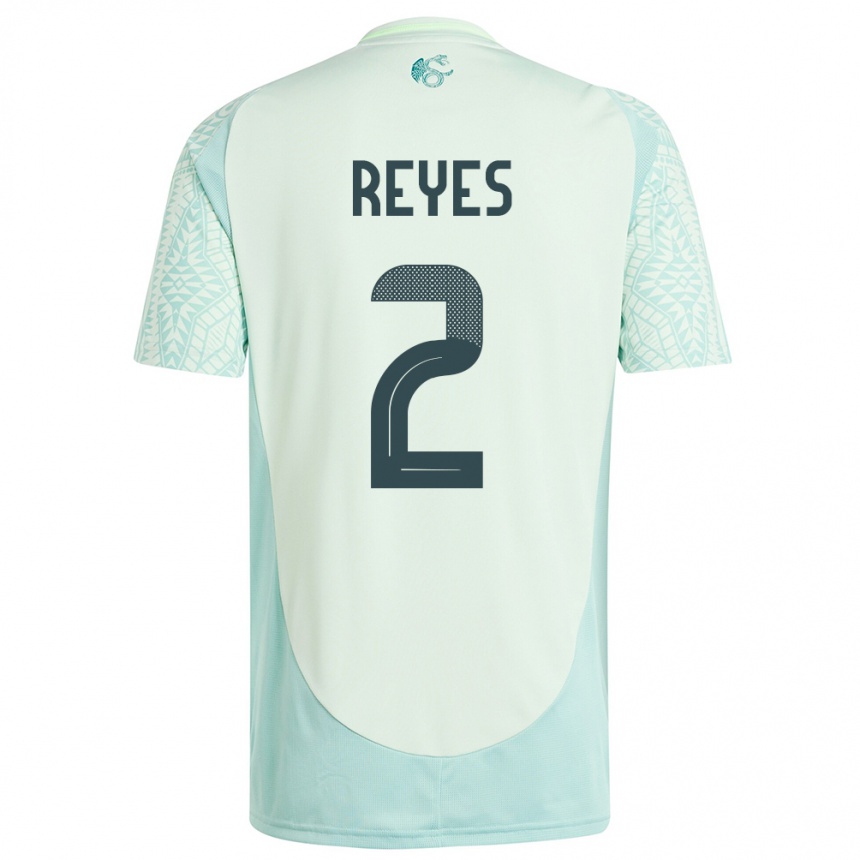 Niño Fútbol Camiseta México Luis Reyes #2 Lino Verde 2ª Equipación 24-26 Perú