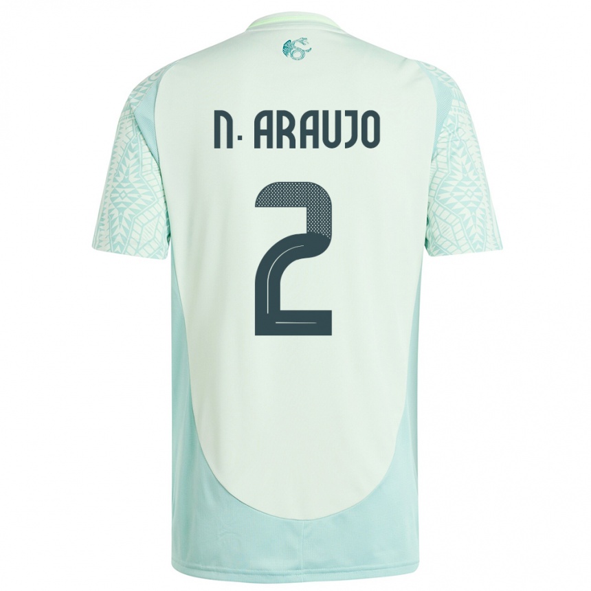 Niño Fútbol Camiseta México Nestor Araujo #2 Lino Verde 2ª Equipación 24-26 Perú