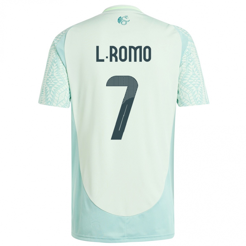 Niño Fútbol Camiseta México Luis Romo #7 Lino Verde 2ª Equipación 24-26 Perú