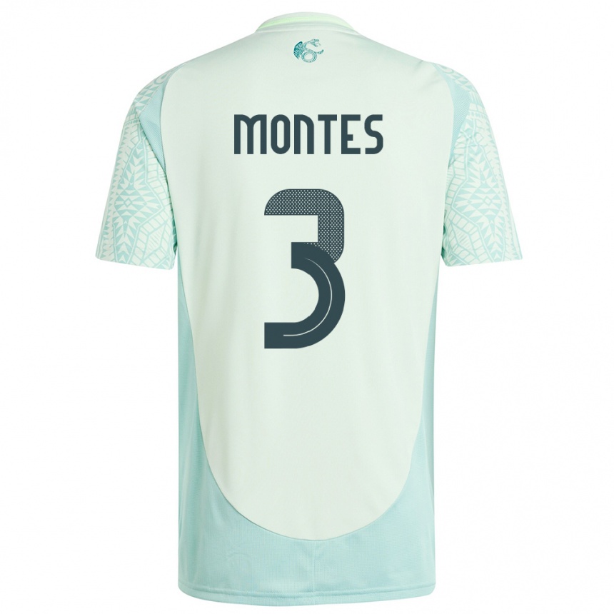 Niño Fútbol Camiseta México Cesar Montes #3 Lino Verde 2ª Equipación 24-26 Perú