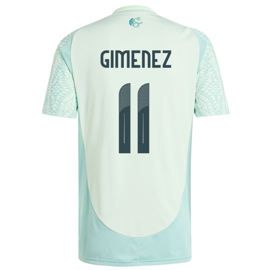 Niño Fútbol Camiseta México Santiago Gimenez #11 Lino Verde 2ª Equipación 24-26 Perú