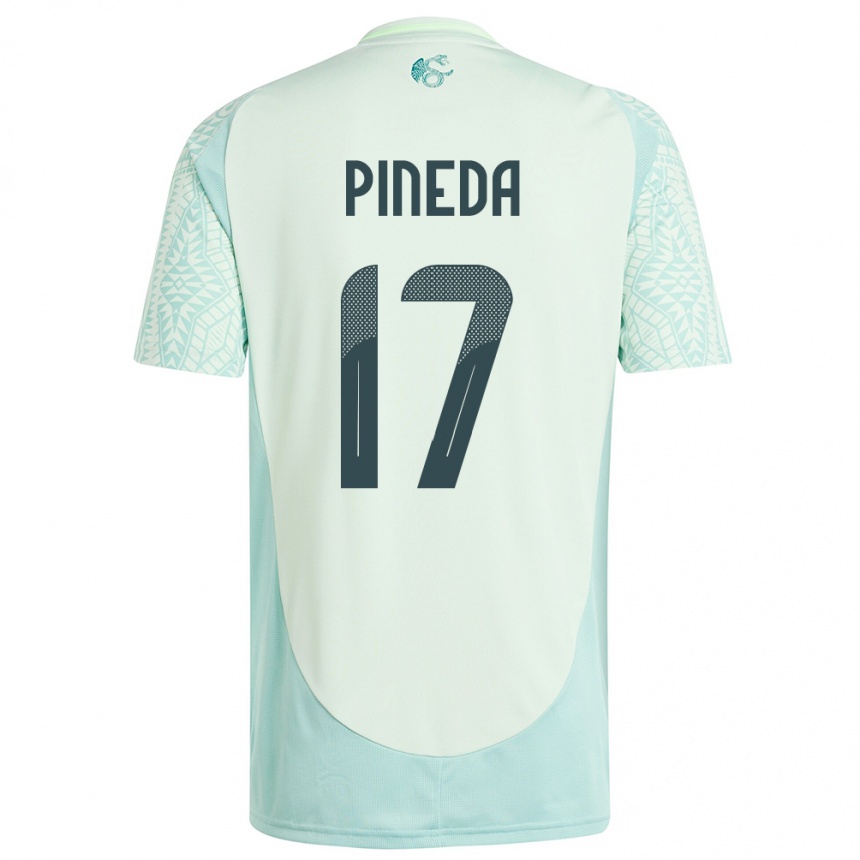 Niño Fútbol Camiseta México Orbelin Pineda #17 Lino Verde 2ª Equipación 24-26 Perú