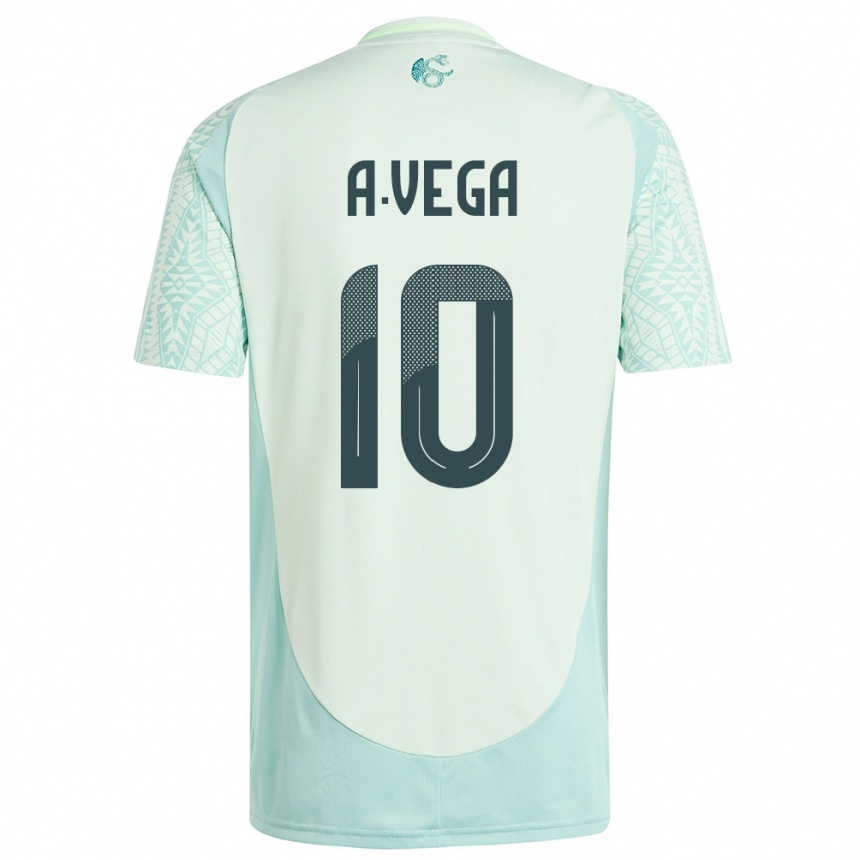 Niño Fútbol Camiseta México Alexis Vega #10 Lino Verde 2ª Equipación 24-26 Perú