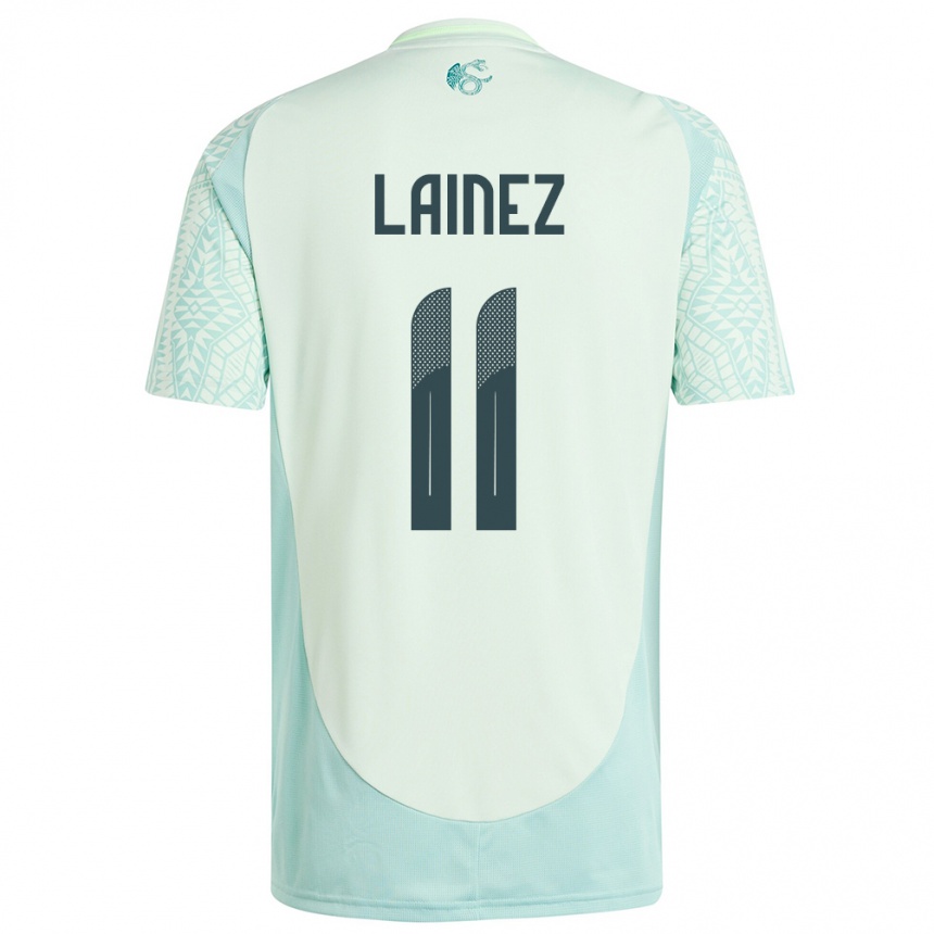 Niño Fútbol Camiseta México Diego Lainez #11 Lino Verde 2ª Equipación 24-26 Perú