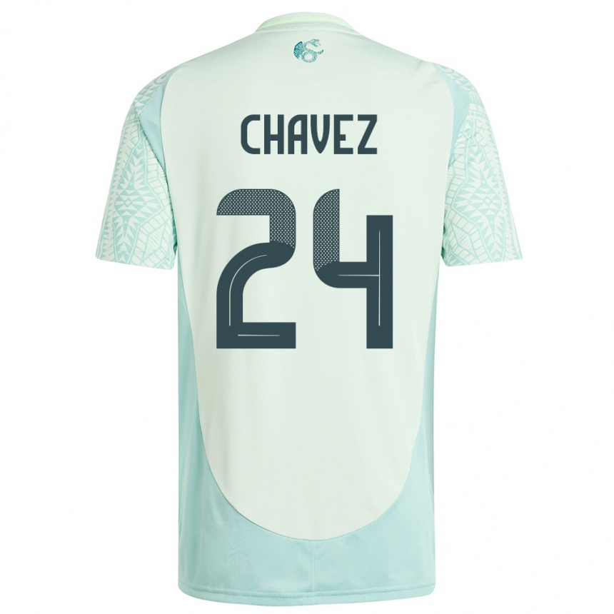 Niño Fútbol Camiseta México Luis Chavez #24 Lino Verde 2ª Equipación 24-26 Perú