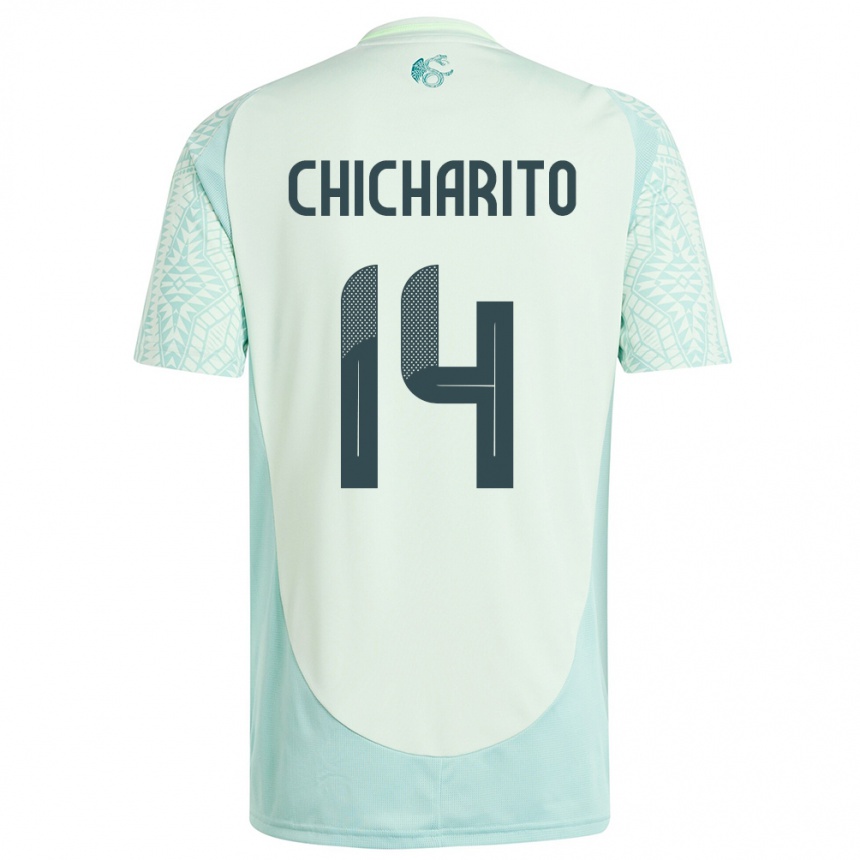 Niño Fútbol Camiseta México Chicharito #14 Lino Verde 2ª Equipación 24-26 Perú