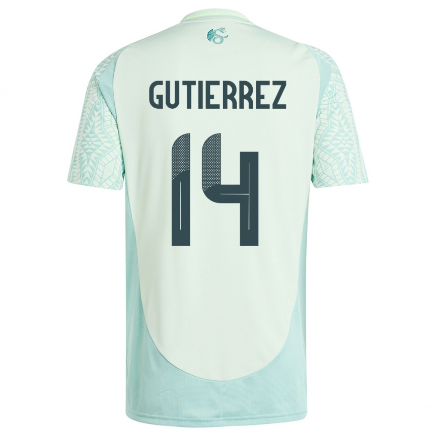 Niño Fútbol Camiseta México Erick Gutierrez #14 Lino Verde 2ª Equipación 24-26 Perú