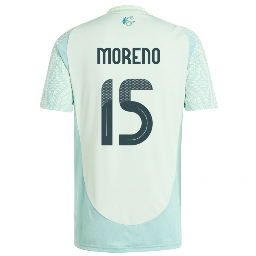 Niño Fútbol Camiseta México Hector Moreno #15 Lino Verde 2ª Equipación 24-26 Perú