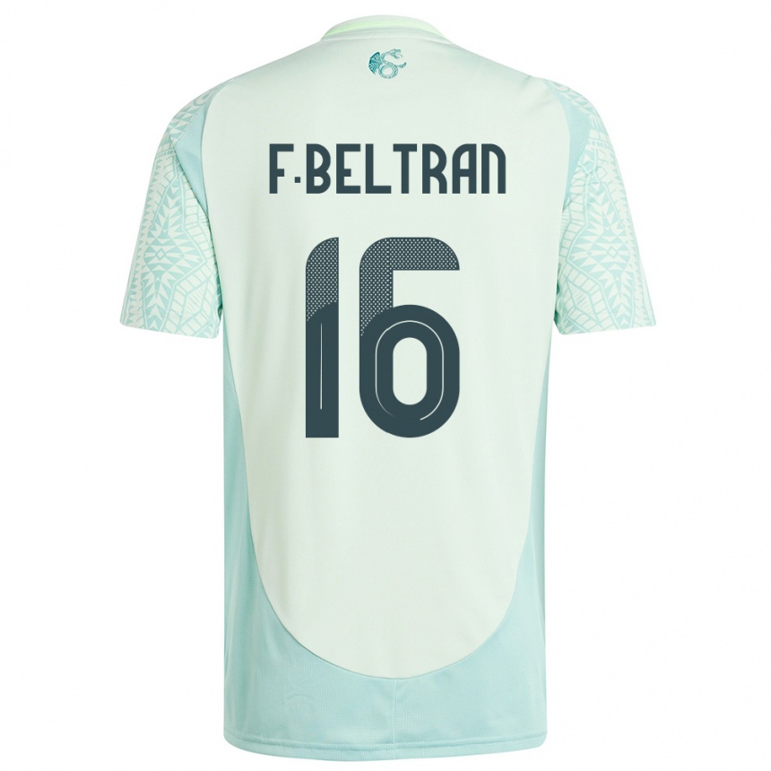 Niño Fútbol Camiseta México Fernando Beltran #16 Lino Verde 2ª Equipación 24-26 Perú