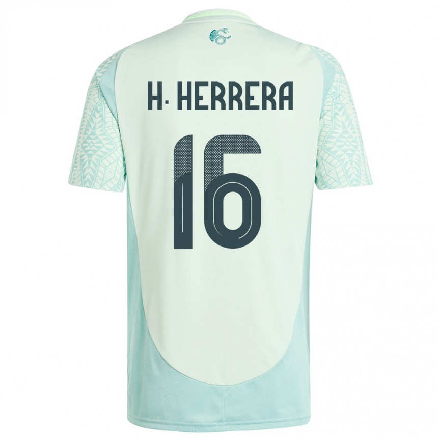 Niño Fútbol Camiseta México Hector Herrera #16 Lino Verde 2ª Equipación 24-26 Perú