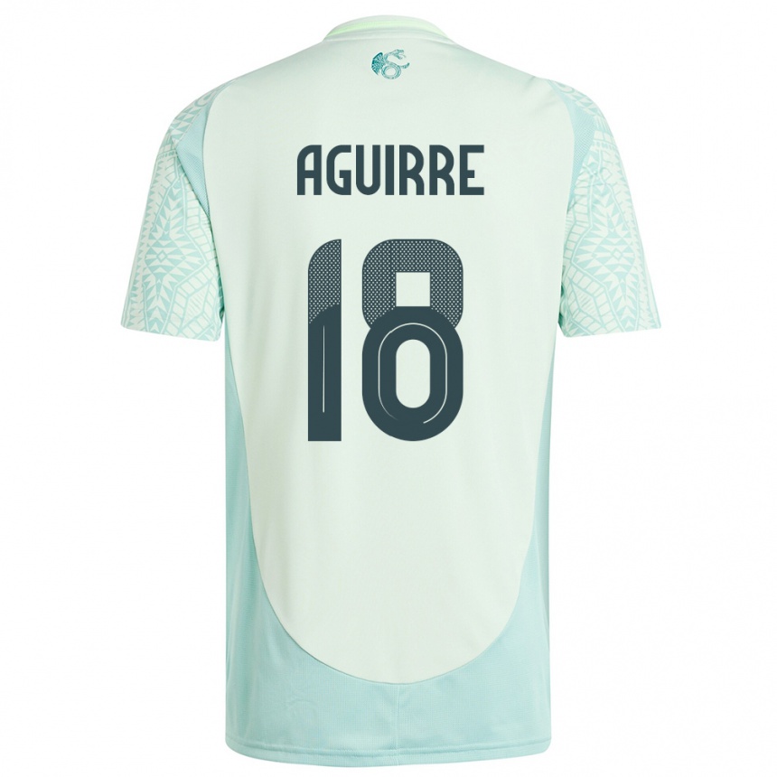 Niño Fútbol Camiseta México Eduardo Aguirre #18 Lino Verde 2ª Equipación 24-26 Perú