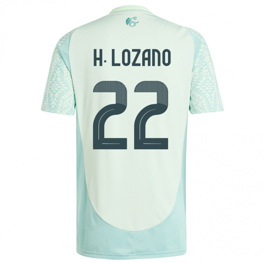 Niño Fútbol Camiseta México Hirving Lozano #22 Lino Verde 2ª Equipación 24-26 Perú