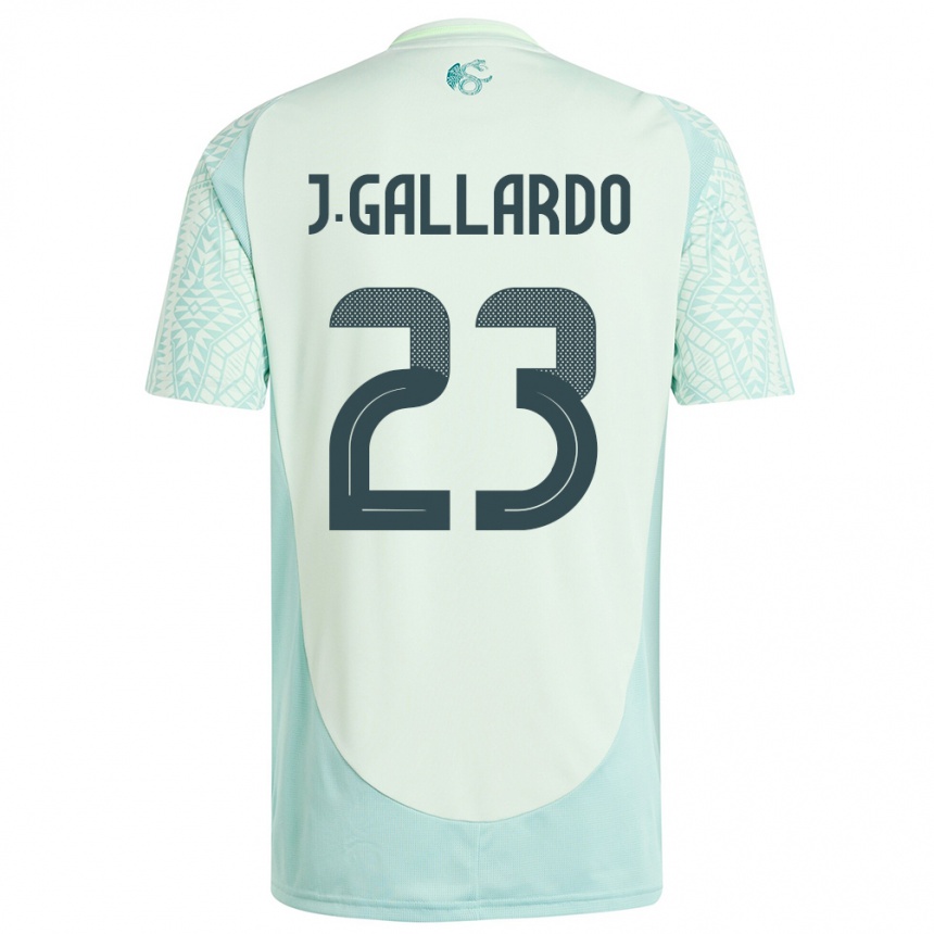 Niño Fútbol Camiseta México Jesus Gallardo #23 Lino Verde 2ª Equipación 24-26 Perú