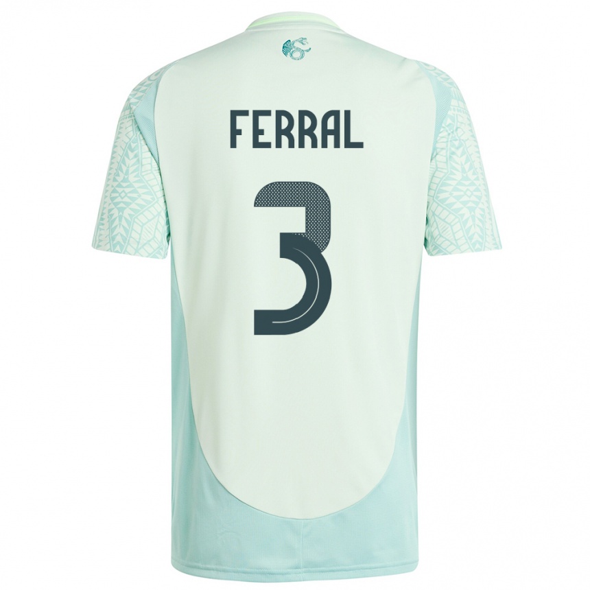 Niño Fútbol Camiseta México Cristina Ferral #3 Lino Verde 2ª Equipación 24-26 Perú