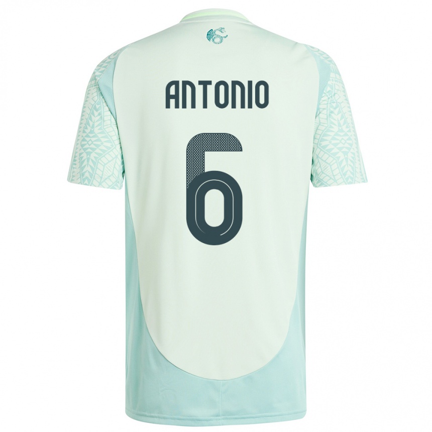 Niño Fútbol Camiseta México Nancy Antonio #6 Lino Verde 2ª Equipación 24-26 Perú