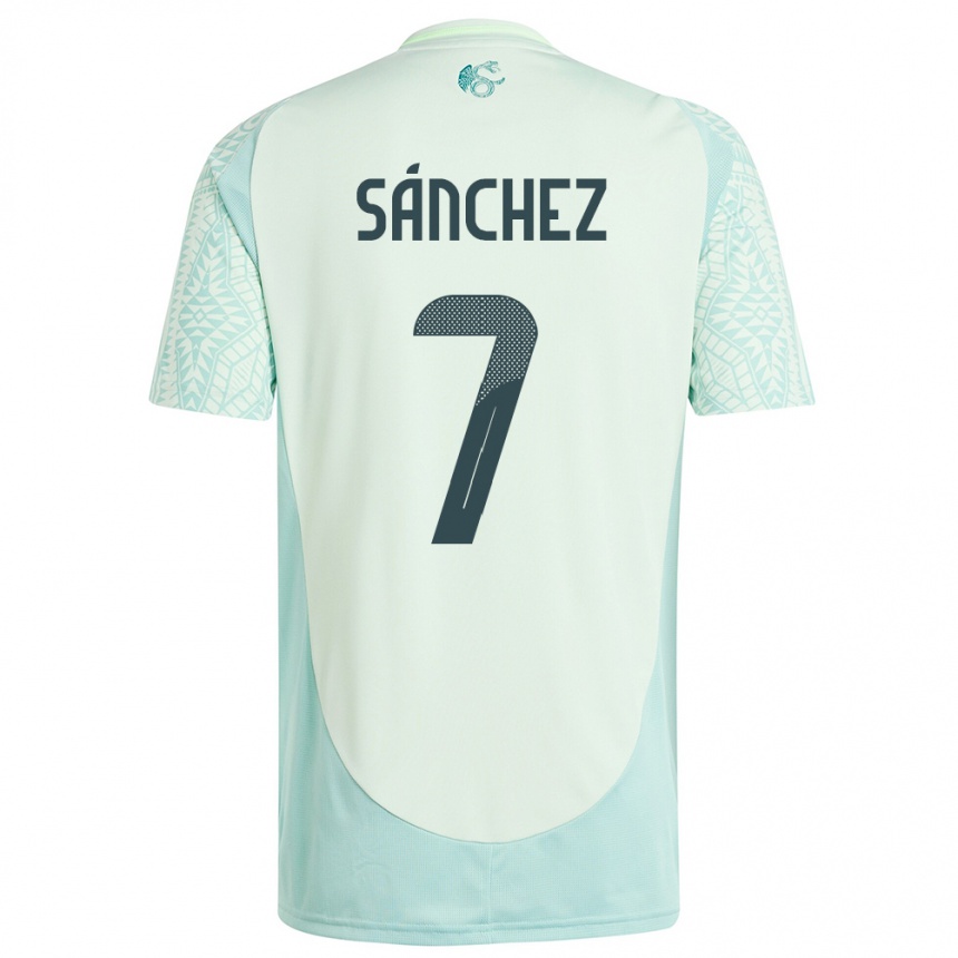 Niño Fútbol Camiseta México Maria Sanchez #7 Lino Verde 2ª Equipación 24-26 Perú