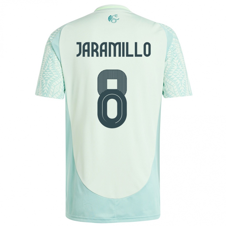 Niño Fútbol Camiseta México Carolina Jaramillo #8 Lino Verde 2ª Equipación 24-26 Perú