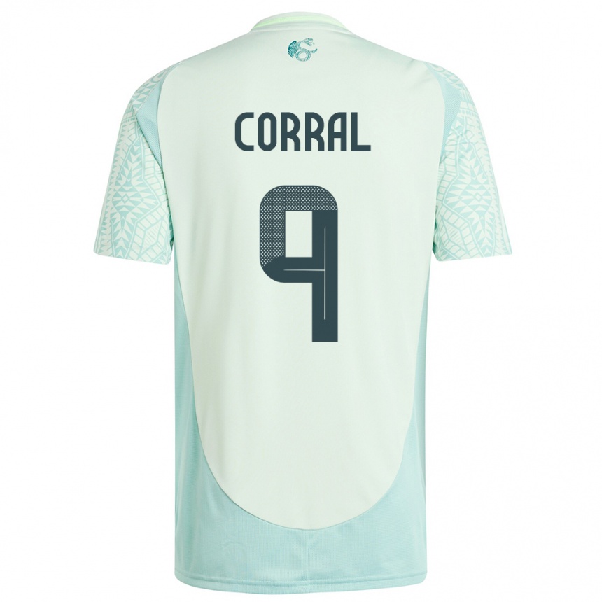 Niño Fútbol Camiseta México Charlyn Corral #9 Lino Verde 2ª Equipación 24-26 Perú