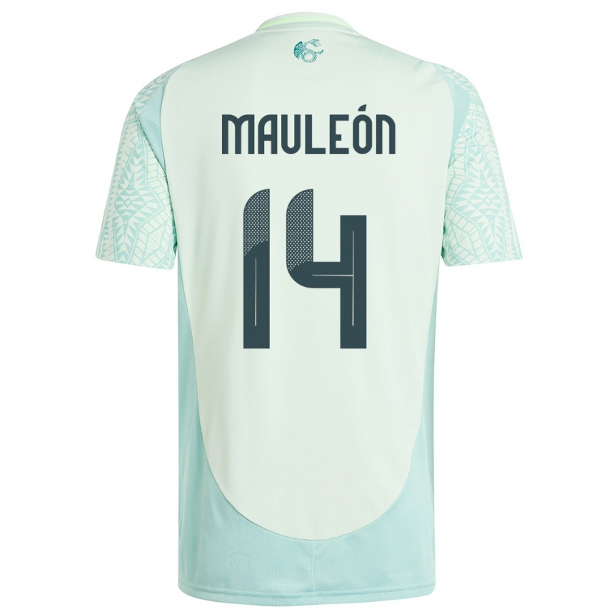 Niño Fútbol Camiseta México Natalia Mauleon #14 Lino Verde 2ª Equipación 24-26 Perú