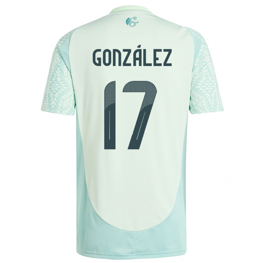 Niño Fútbol Camiseta México Alison Gonzalez #17 Lino Verde 2ª Equipación 24-26 Perú