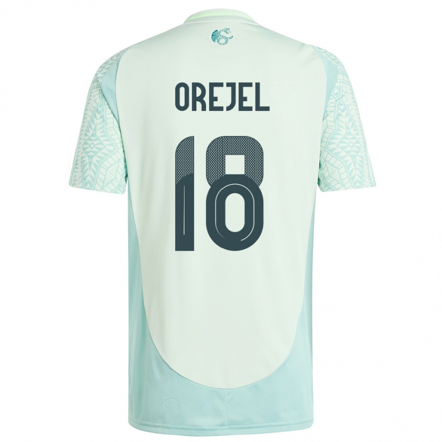 Niño Fútbol Camiseta México Jocelyn Orejel #18 Lino Verde 2ª Equipación 24-26 Perú