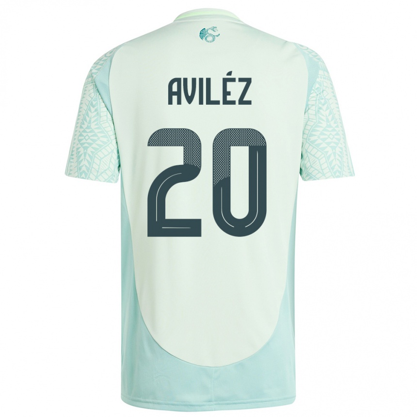 Niño Fútbol Camiseta México Aylin Avilez #20 Lino Verde 2ª Equipación 24-26 Perú