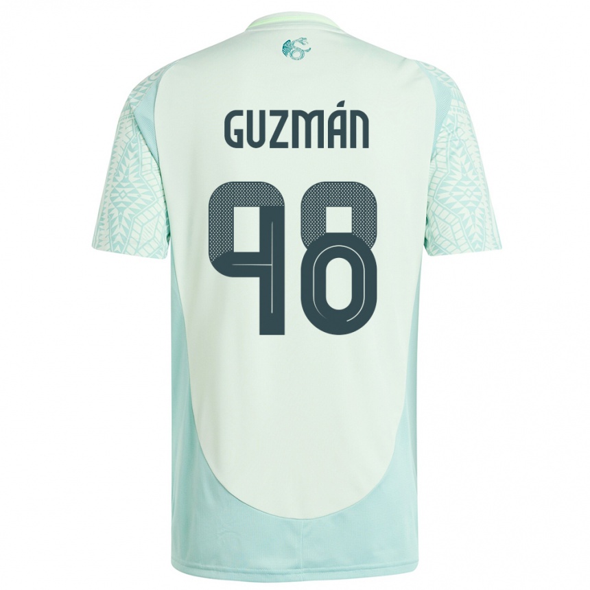 Niño Fútbol Camiseta México Kinberly Guzman #98 Lino Verde 2ª Equipación 24-26 Perú