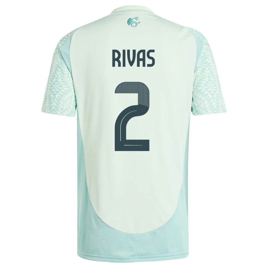 Niño Fútbol Camiseta México Jesus Rivas #2 Lino Verde 2ª Equipación 24-26 Perú