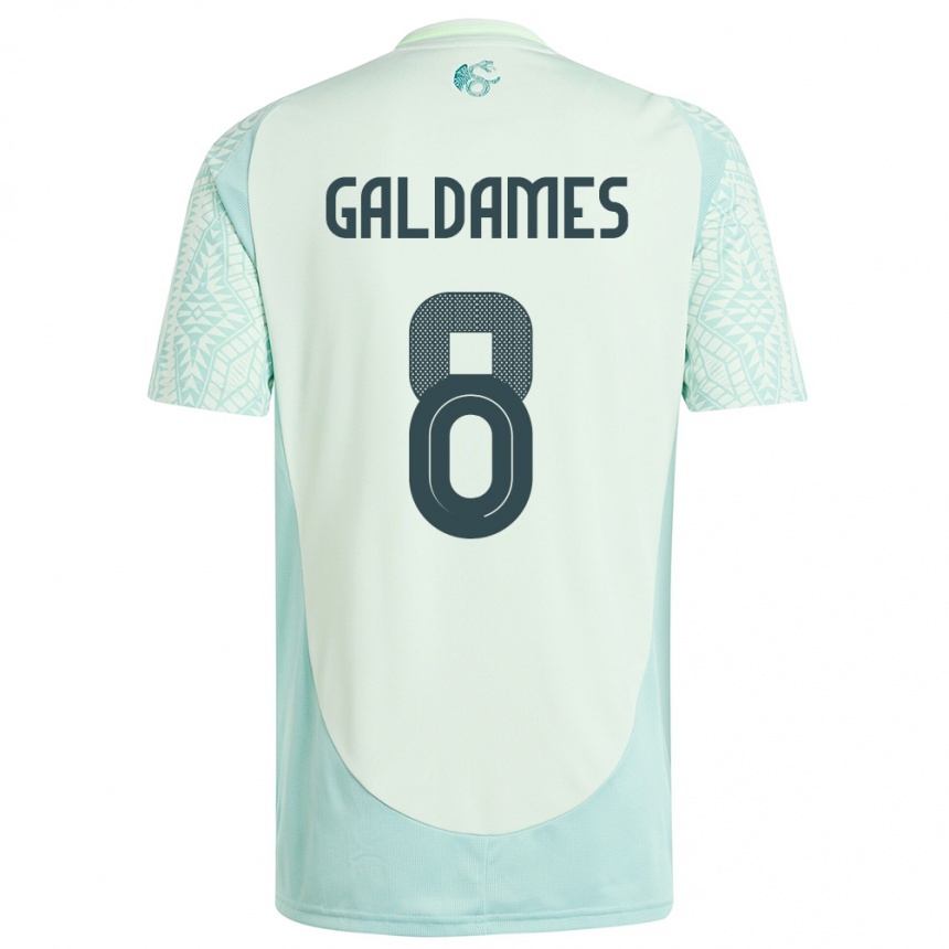 Niño Fútbol Camiseta México Benjamin Galdames #8 Lino Verde 2ª Equipación 24-26 Perú