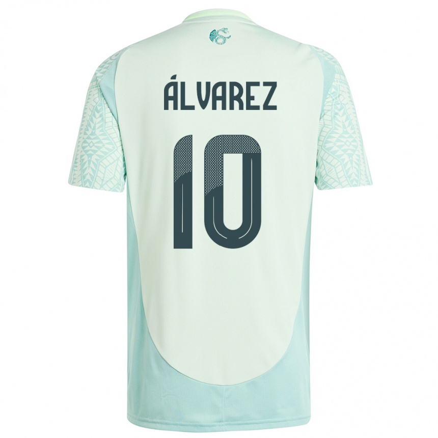 Niño Fútbol Camiseta México Efrain Alvarez #10 Lino Verde 2ª Equipación 24-26 Perú