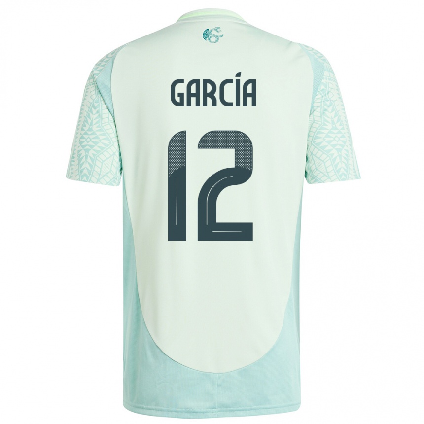 Niño Fútbol Camiseta México Eduardo Garcia #12 Lino Verde 2ª Equipación 24-26 Perú