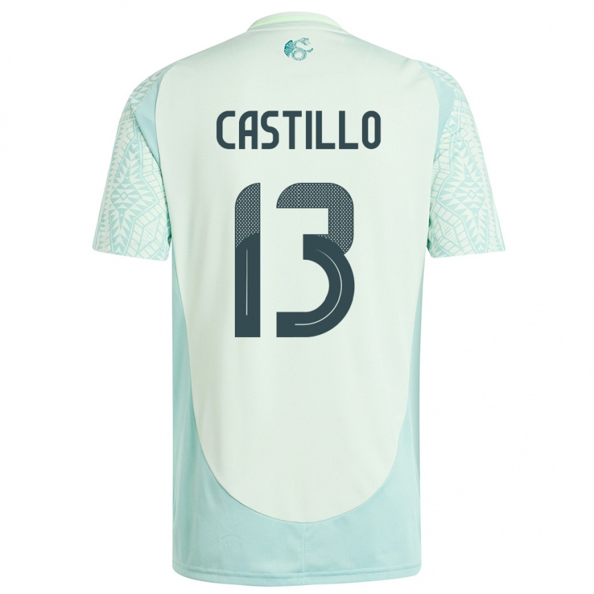 Niño Fútbol Camiseta México Jose Castillo #13 Lino Verde 2ª Equipación 24-26 Perú