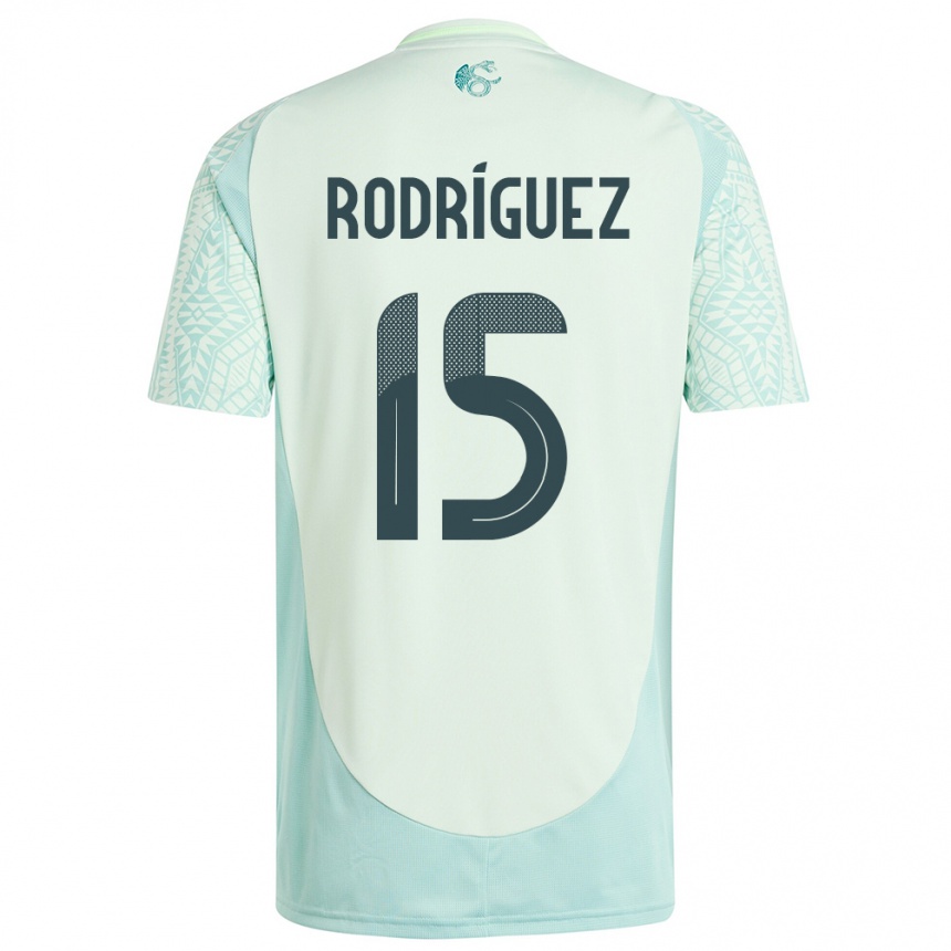 Niño Fútbol Camiseta México Jorge Rodriguez #15 Lino Verde 2ª Equipación 24-26 Perú