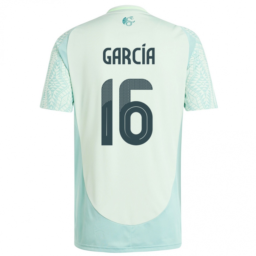 Niño Fútbol Camiseta México Uziel Garcia #16 Lino Verde 2ª Equipación 24-26 Perú