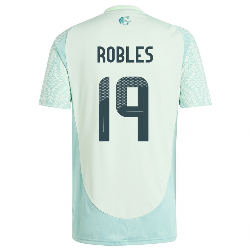 Niño Fútbol Camiseta México Angel Robles #19 Lino Verde 2ª Equipación 24-26 Perú