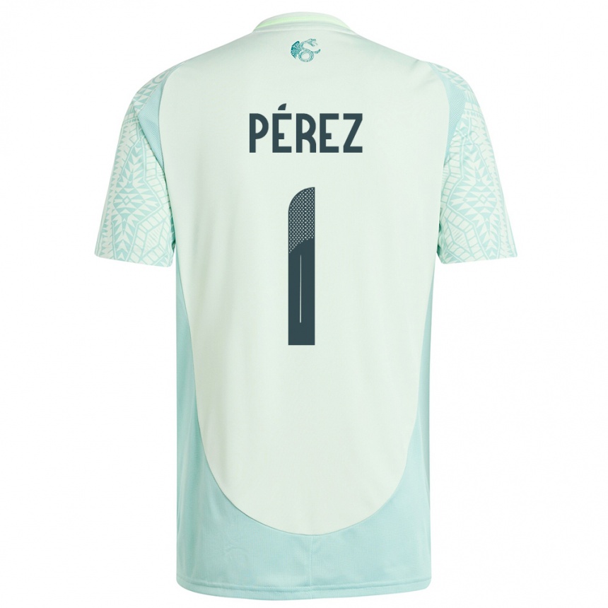 Niño Fútbol Camiseta México Emiliano Perez #1 Lino Verde 2ª Equipación 24-26 Perú