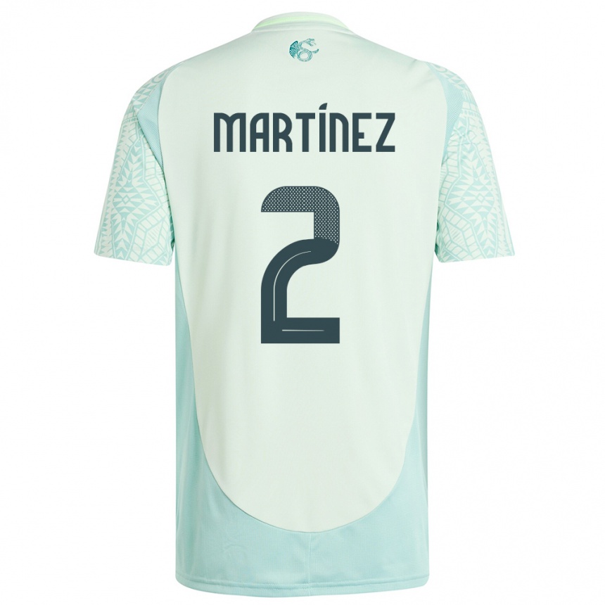 Niño Fútbol Camiseta México Emilio Martinez #2 Lino Verde 2ª Equipación 24-26 Perú